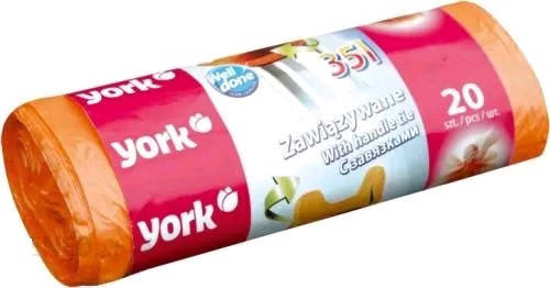 

Пакет для мусора с завязками York 35л 20шт 090660