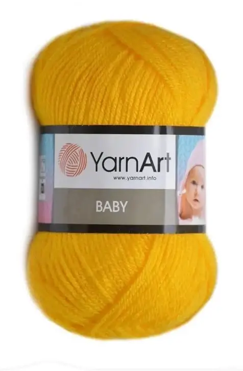

Пряжа Демисезоная акриловая БебиYarnArt Baby Ярнарт 100% акрил, Турция 32- желтый