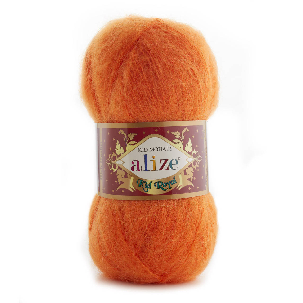 

Alize KID ROYAL 50 (Ализе Кид Рояль) № 487 оранжевый (Пряжа мохер, нитки для вязания)