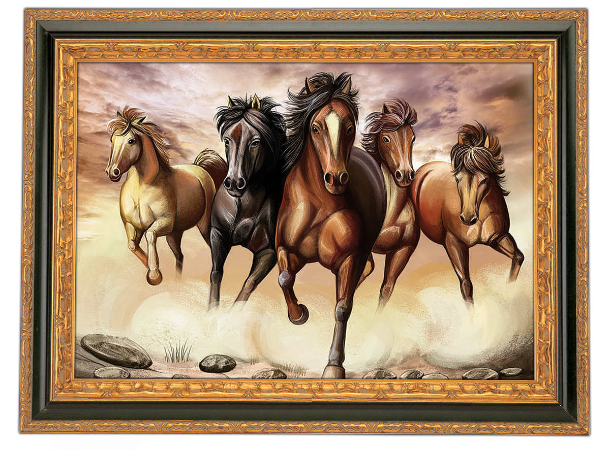 

Схема вышивки бисером или крестиком лошади "Табун"