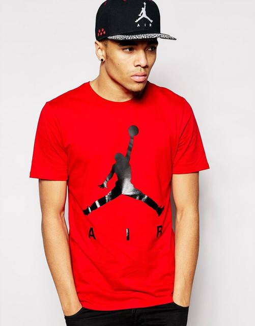 

Мужская красная Футболка с лого AIR Jordan Джордан АИР летняя