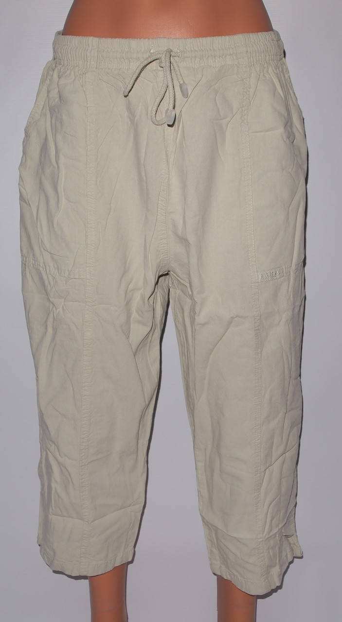 

Бриджи женские Турция ЖАТКА норма,два кармана,шнурок,котон100% M50-L52-XL54-XXL56-XXXL58, Бежевый