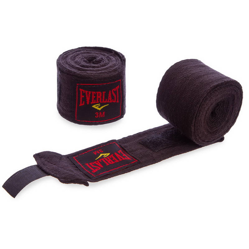 

Бинты боксерские пара хлопок 3 м EVERLAST (2шт) BO-3619-3 черный