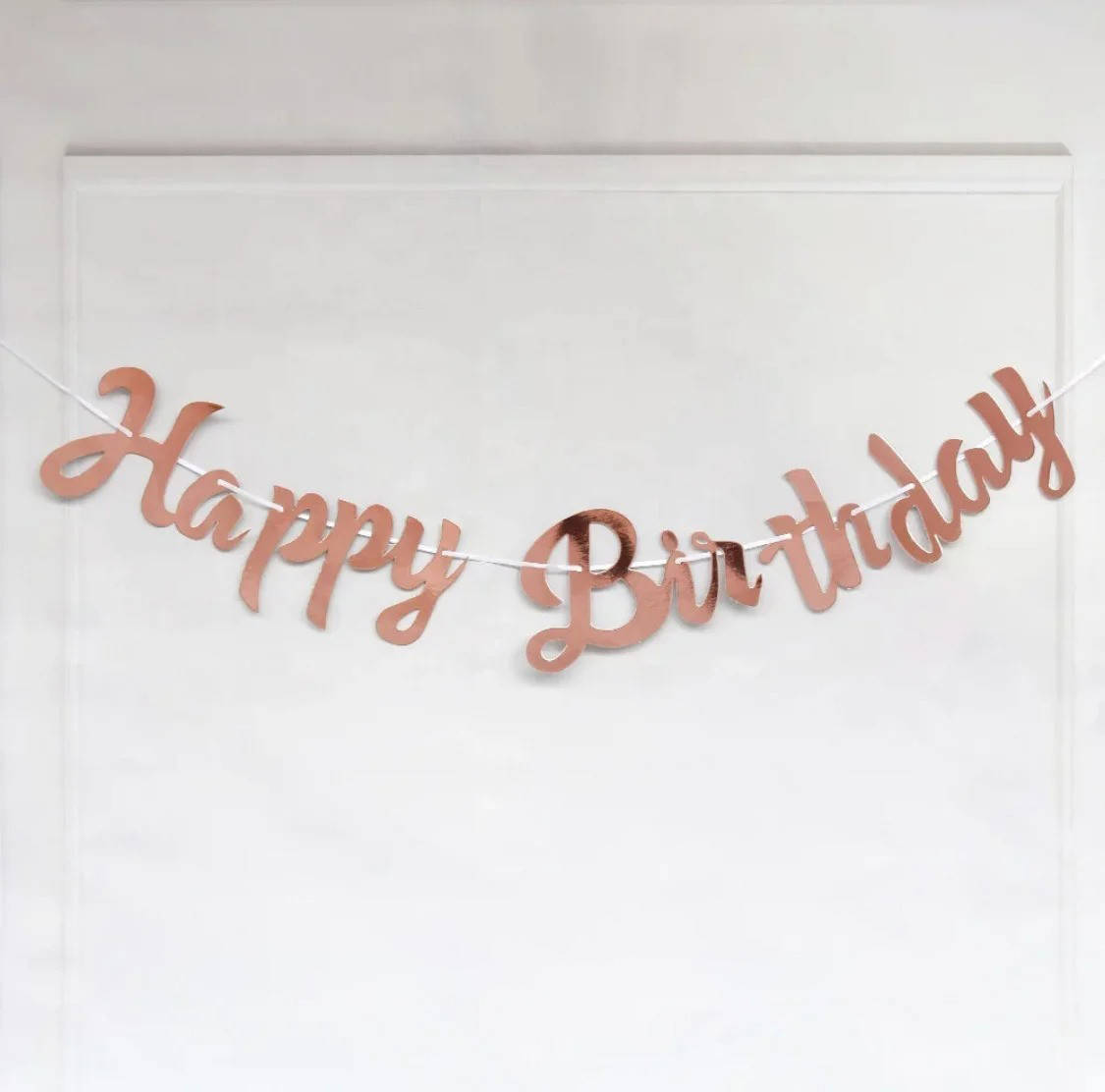 

Гирлянда Happy Birthday Розовое золото