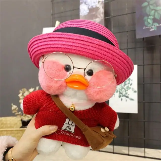 

Утка Лалафанфан, Lalafanfan duck мягкая игрушка с одеждой
