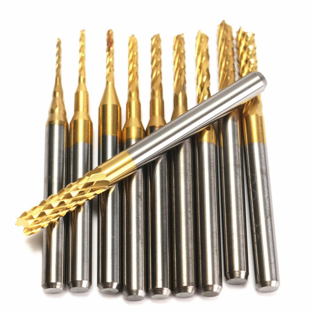 

Drillpro 10шт 0.8-3mm pcb сверла биты карбида гравировка фрезы для cnc Бор фрезы