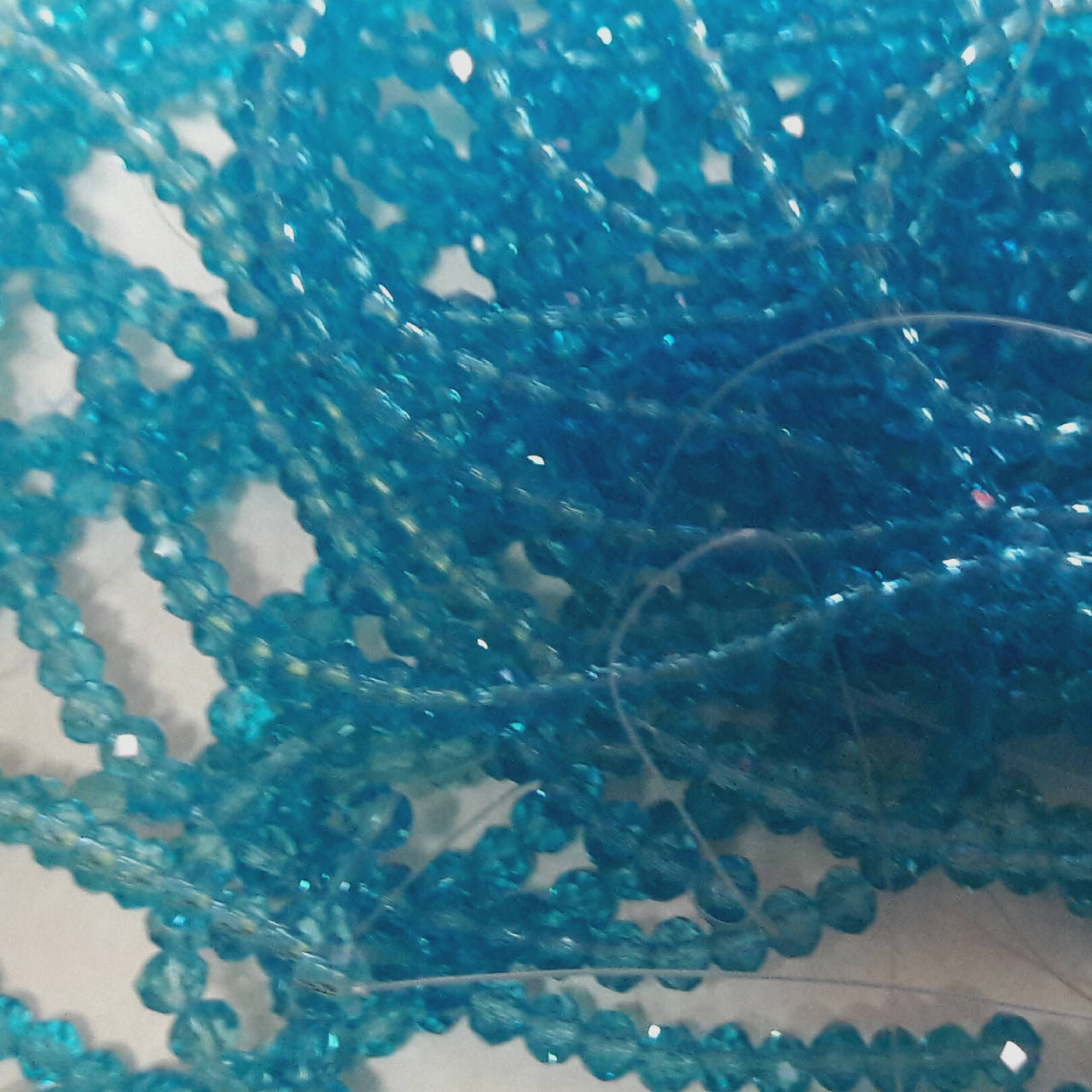 

4мм рондели Aquamarine 130шт/низке