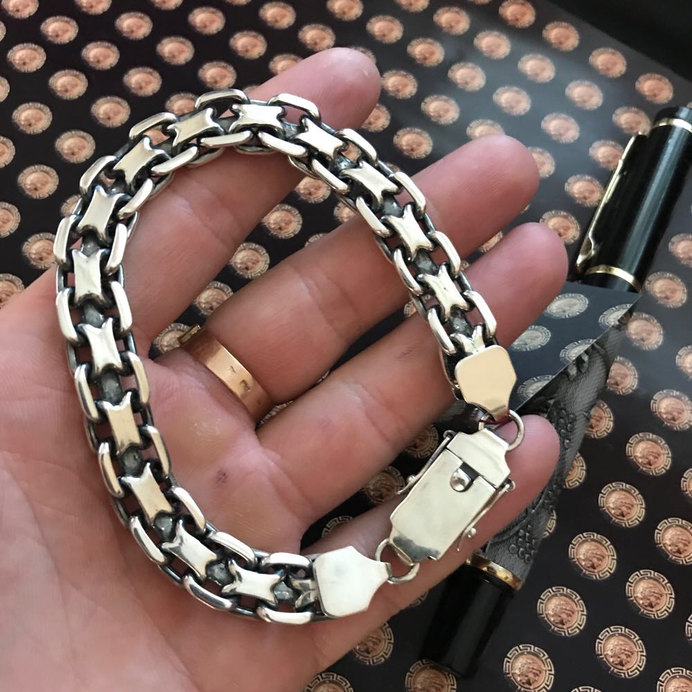

Серебряный браслет 925 пробы . Двойной якорь