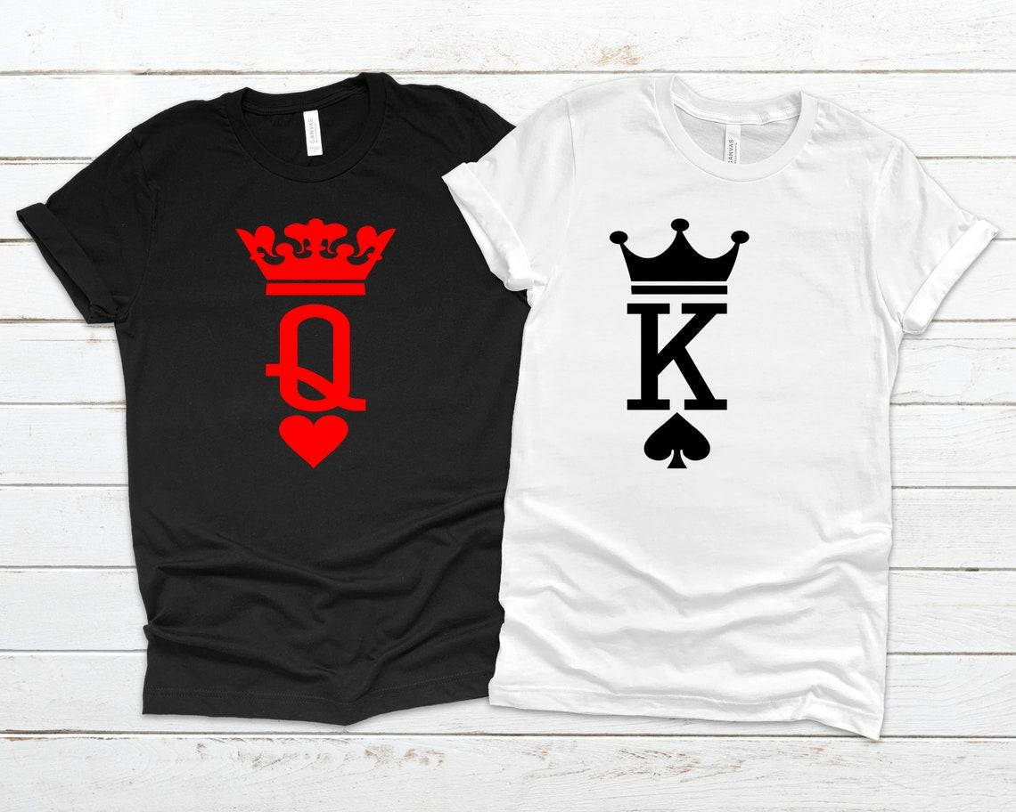 

Парные футболки. Мужская и женская футболка King Queen, Король и Королева для Влюблённых