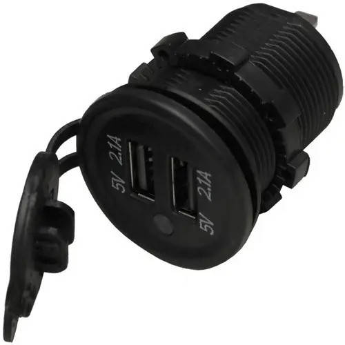 

Гнездо USB двойное врезное 1А/2,1А с индикатором и крышкой YY-19-CN128
