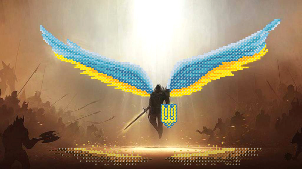 

Схема вышивки бисером Воин защитник