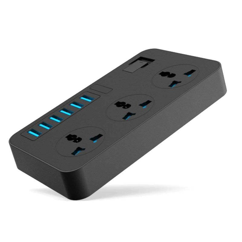 

Сетевой фильтр ТВ-Т09, 3 Розетки + 6 USB, 2 м, сечение 3х0,75мм, Black/White, Box