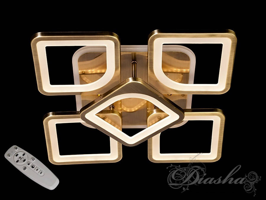 

Потолочная LED-люстра с диммером и подсветкой MX2281/4+1S BR LED 3color dimmer