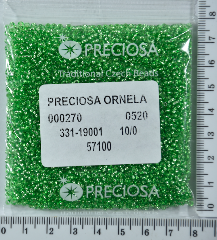 

Бисер PRECIOSA №10/0 блестящ №57100 пакет 50 грамм уп=1пакет