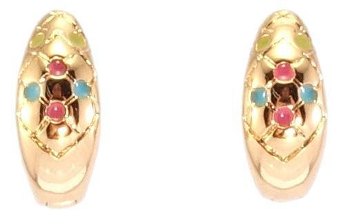 

Серьги Xuping Позолота 18K колечки "Декоративный орнамент с цветной эмалью"