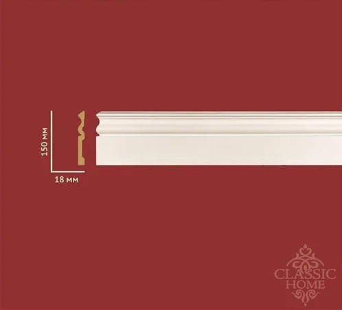 

Плинтус HM-73150 Classic Home (150x18)мм, Белый