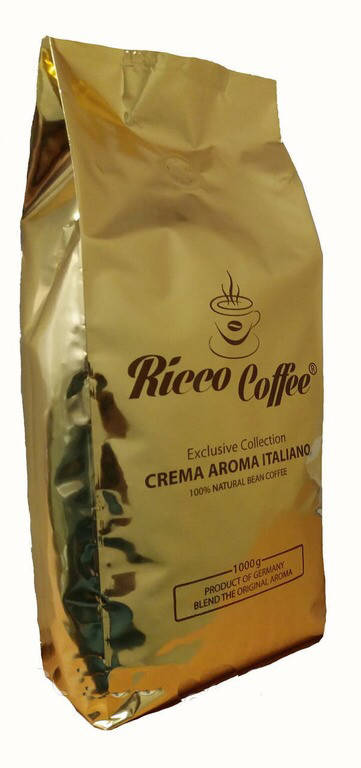 

Ricco Coffee Crema Aroma Italiano 1 кг зерно Рико кофе золотой