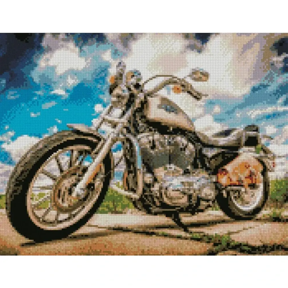 

Алмазная вышивка ТМ Strateg на холсте с подрамником, Мотоцикл "Ретро-байк" 40*50 см FA40227