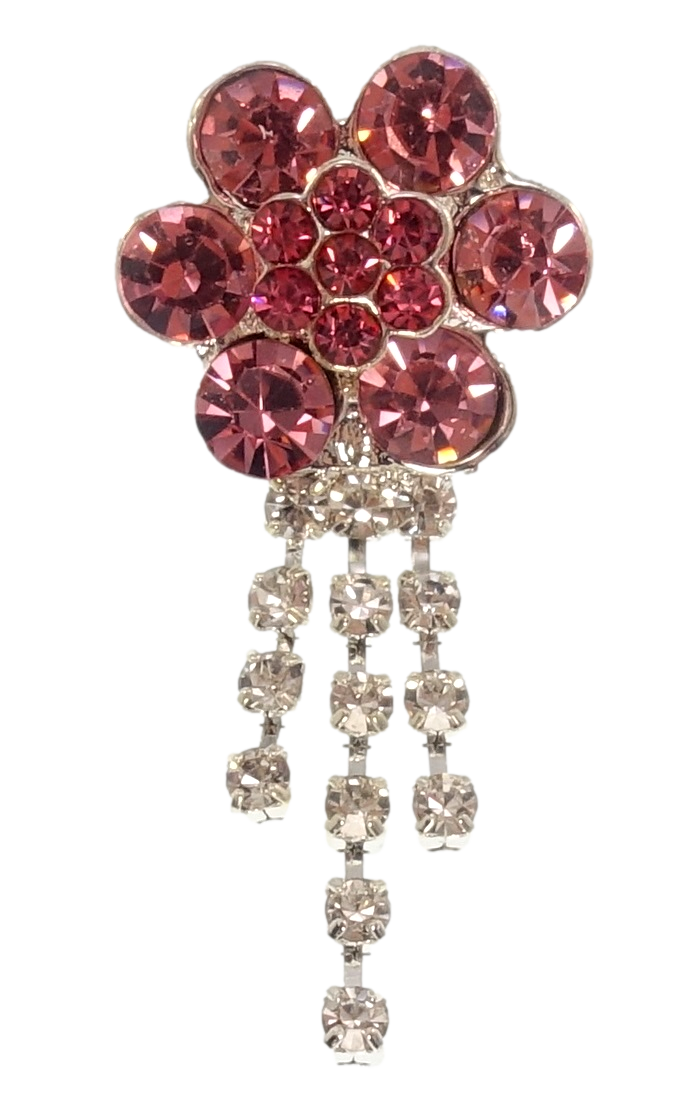 

Брошь "Бордовый цветок из страз"