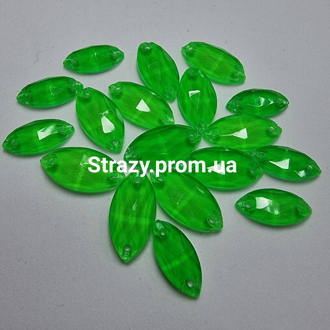 

Стразы пришивные Маркиз 9*18 Green Neon эконом, Розовый