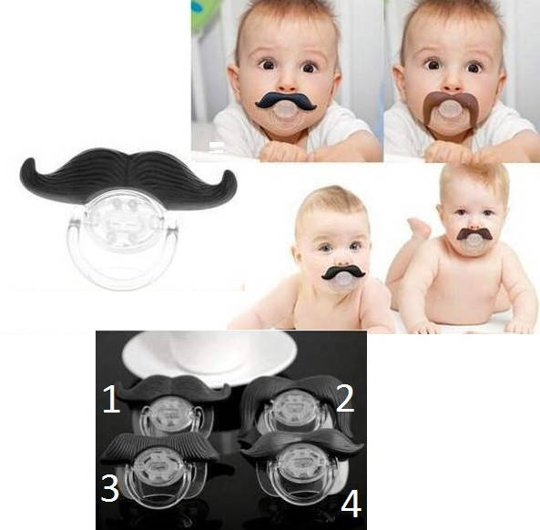 

Соска-пустышка - шутки для малышей в виде усов, Черный