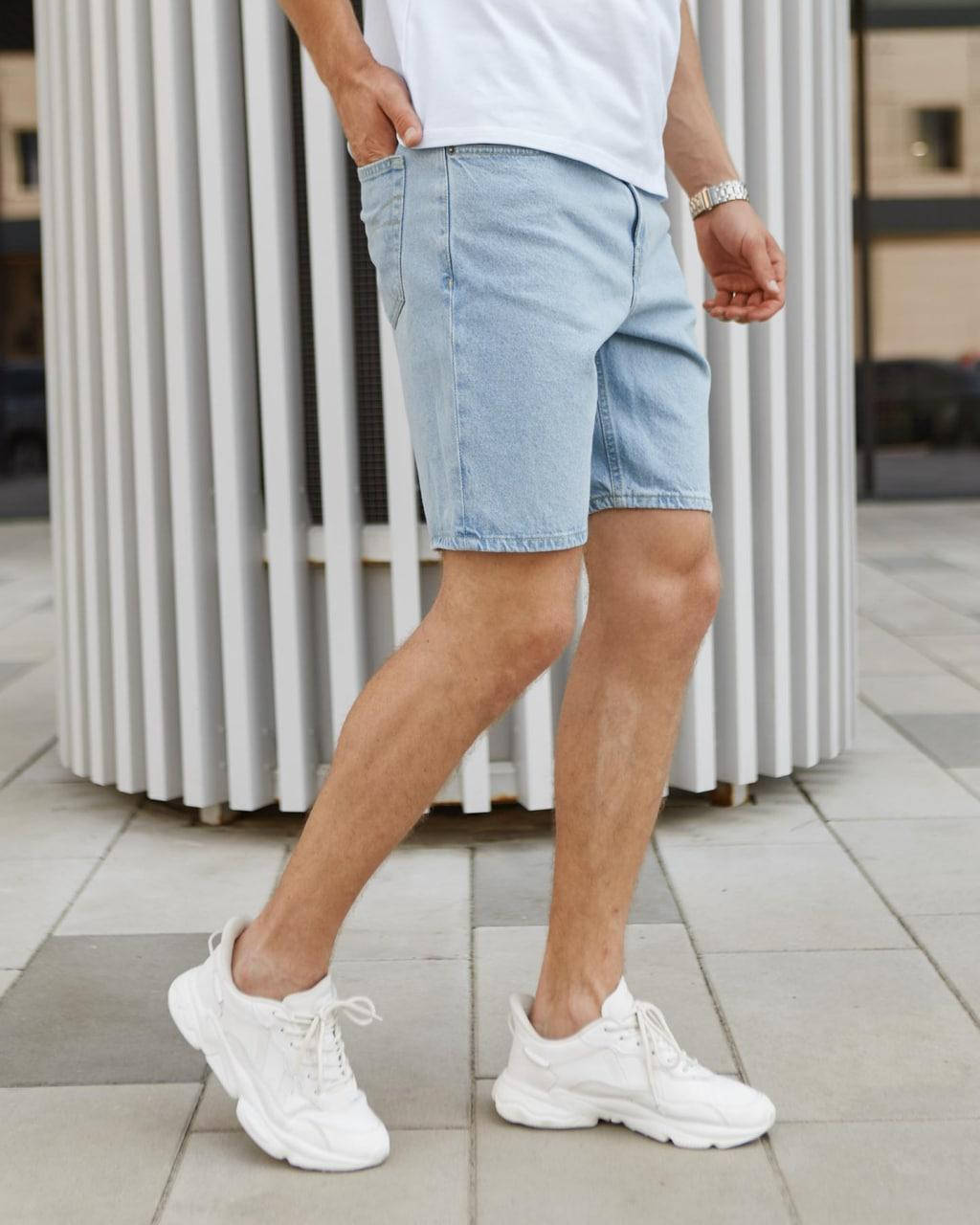 

Шорты мужские голубые Джинсовые Denim casual, Голубой