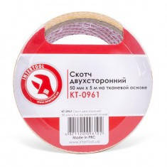 

Скотч двухсторонний 50 мм*5 м на тканевой основе INTERTOOL KT-0961