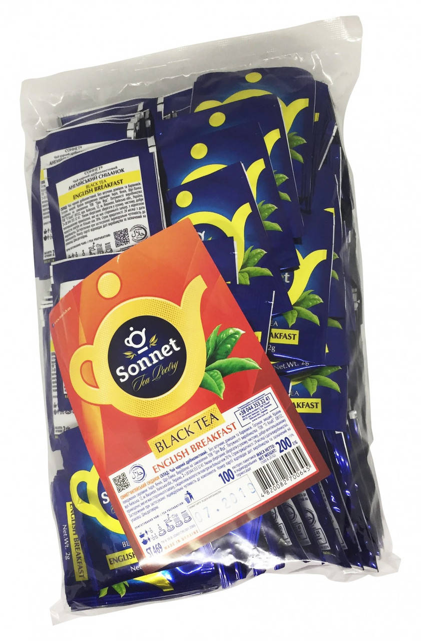 

Чай черный пакетированный Sonnet English Breakfast 100 пакетиков
