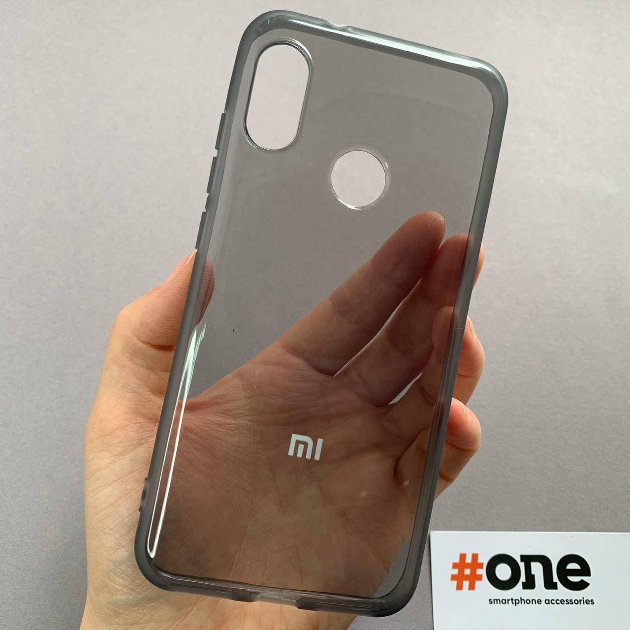 

Чехол для Xiaomi Mi A2 Lite силиконовый с логотипом чехол на телефон сяоми ми а2 лайт прозрачный серый TLG