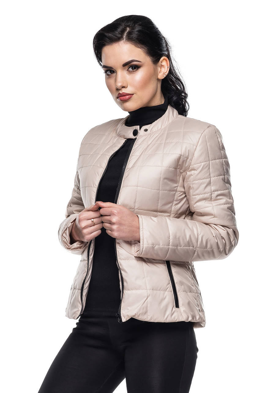 

Модные куртки женские короткие весна осень бежевая размеры 42, Бежевый