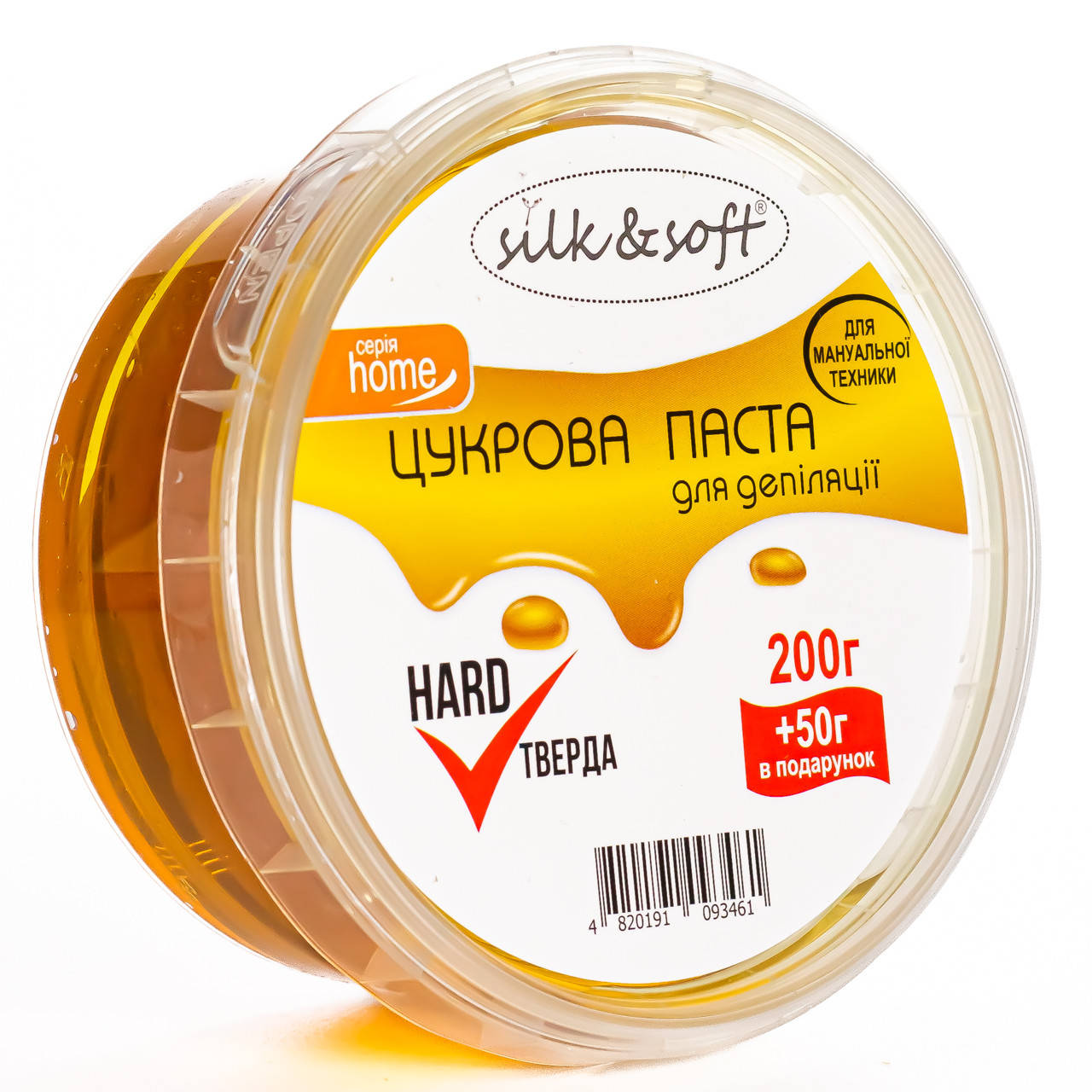 

Сахарная паста для депиляции Silk & Soft в домашних условиях мануальная 250 г № 02 Твердая