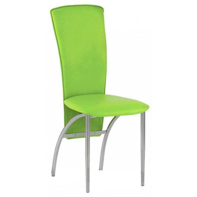 

Мягкий кухонный стул на хромированных ножках с высокой спинкой AMELY chrome BOX-4 EV-12 салатовый кожзам