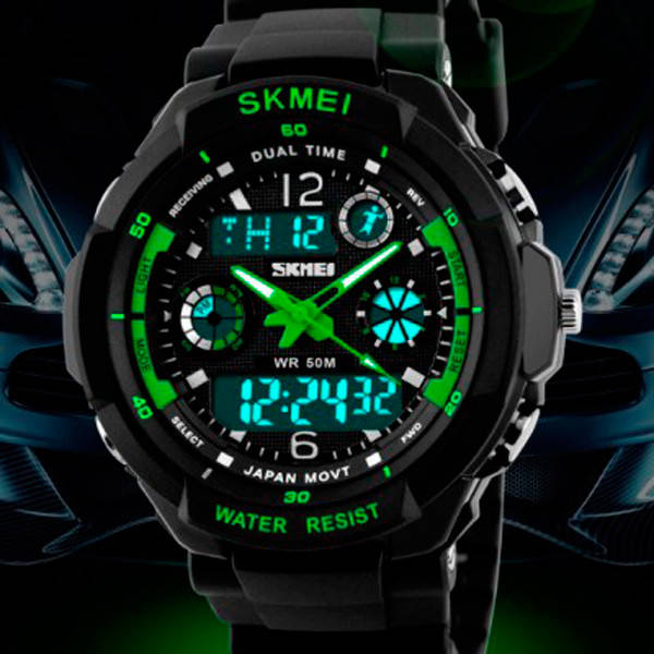 

Мужские тактические спортивные часы Skmei S-Shock Green 0931