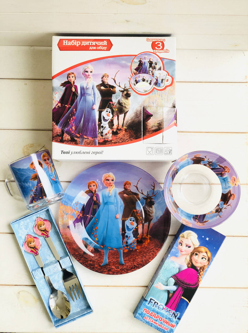 

Набор из 5 предметов детской стеклянной посуды для кормления Эльза, Фрозен, Холодное сердце