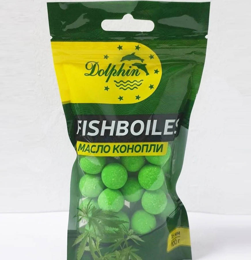 

Бойлы на карпа пылящие Dolphin 16мм 100г (Конопля)