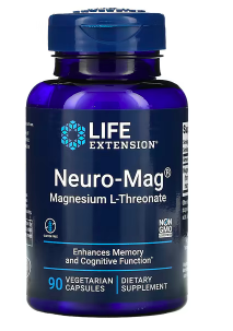 

Life Extension, Neuro-Mag, нейромаг, магний L-треонат, 90 капсул