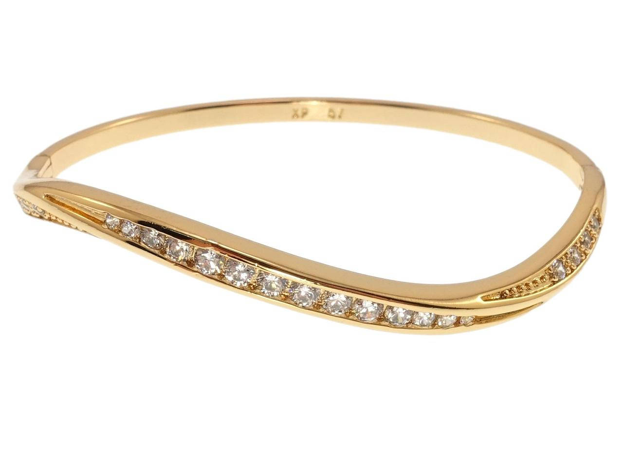 

Браслет Xuping Позолота 18K "Волнистая дорожка циркония" ø 5,7см