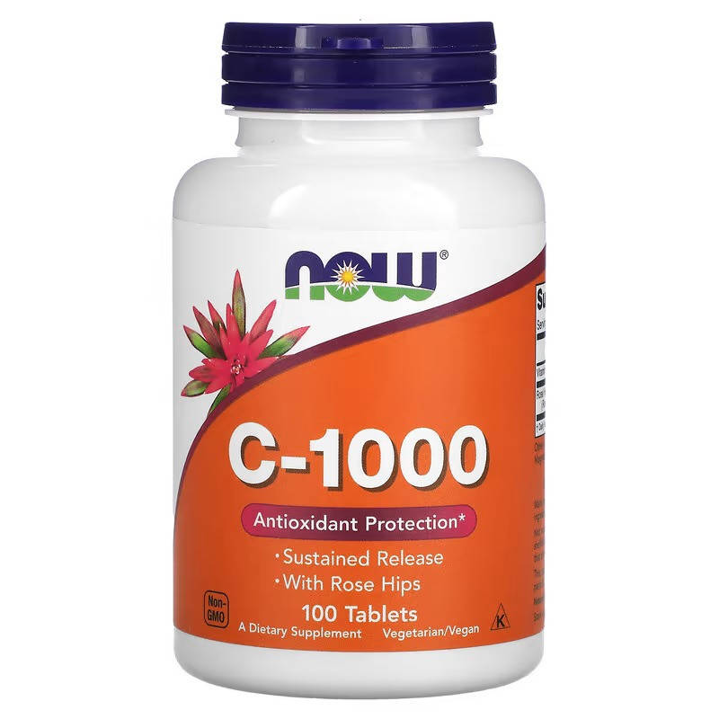 

Витамин С, NOW Foods "C-1000" с семенами шиповника (100 таблеток)