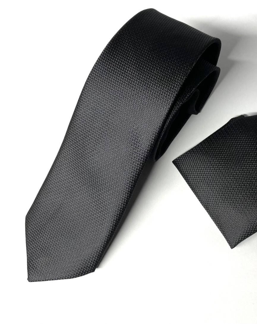 

Модный Галстук черный, с нагрудным платком