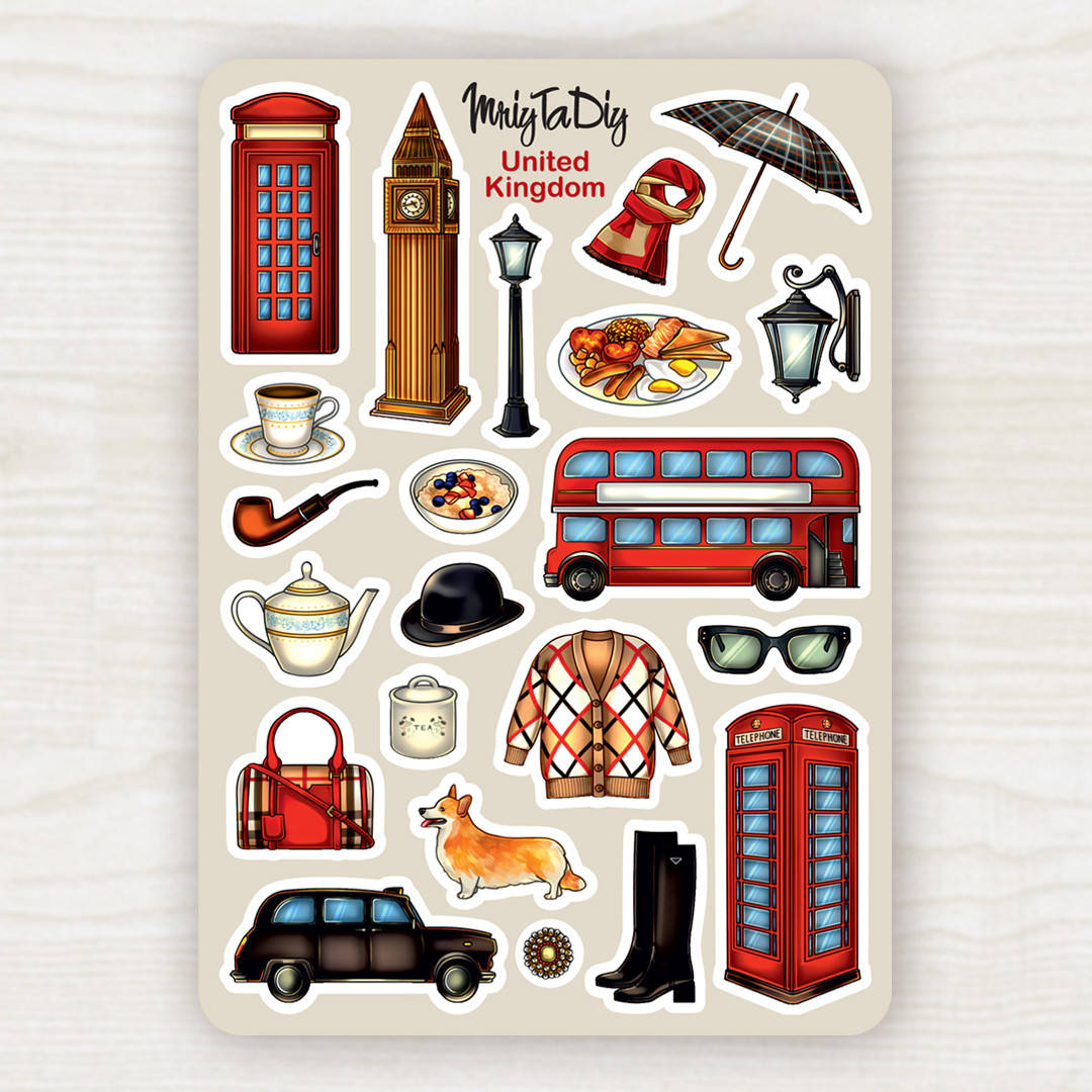 

Стикеры авторские UNITED KINGDOM, Зелёный