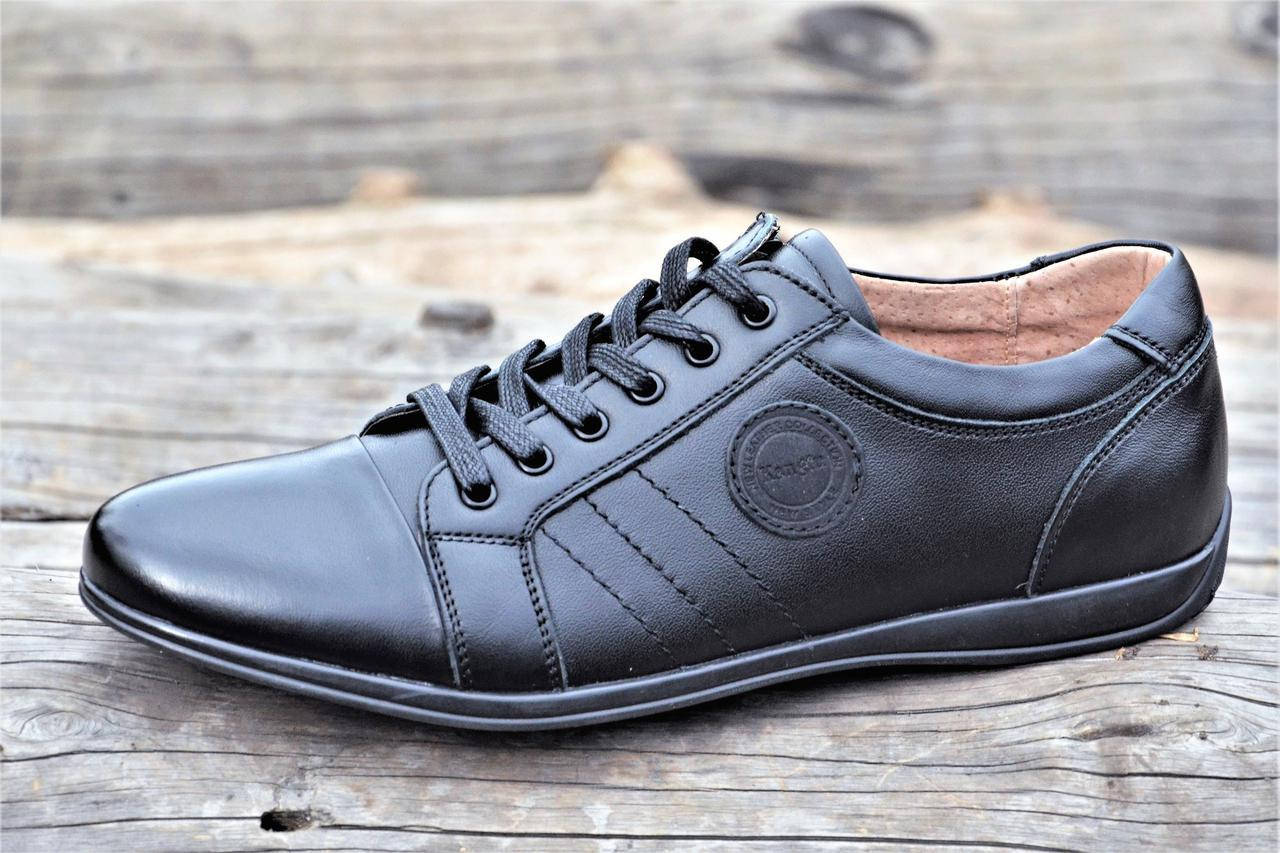 

Мужские туфли мокасины черные натуральная кожа популярные легкие и удобные (Код: Б1127), Черный