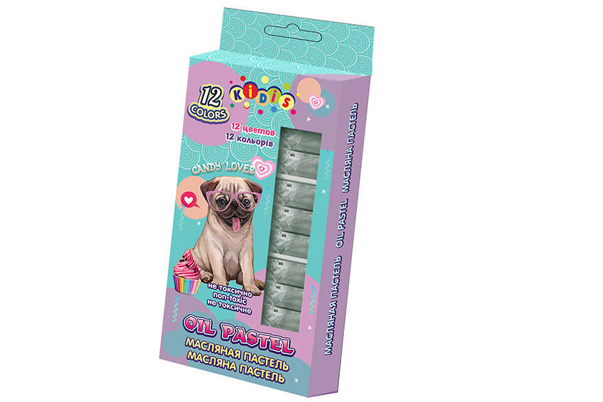 

Пастель олійна 12 кольорів Kidis Candy lover puppy, Разные цвета