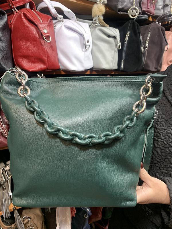 

Женская сумка из мягкой натуральной кожи, Зелёный