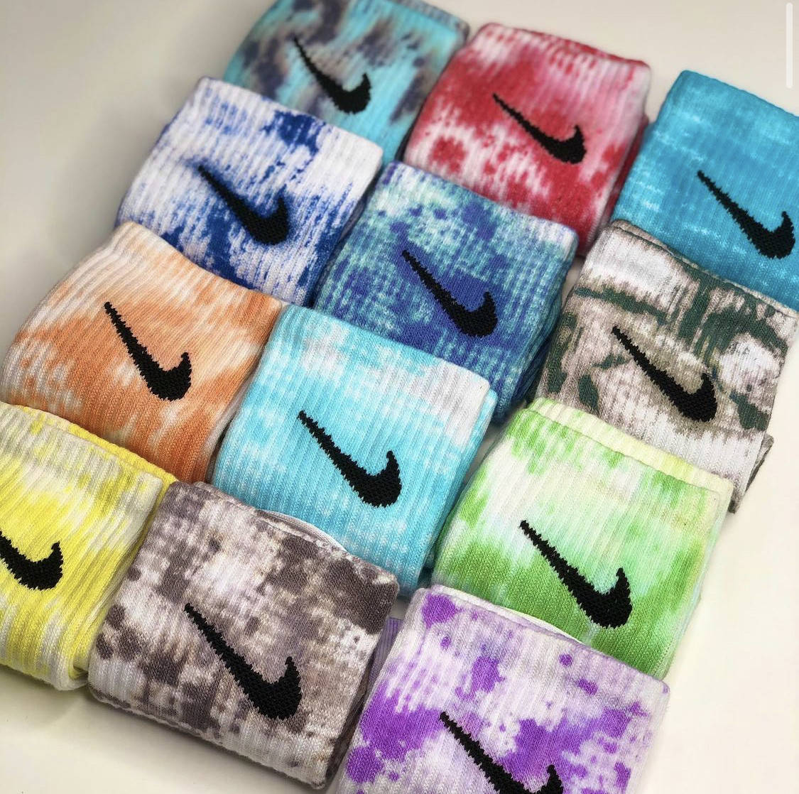 

Носки Nike женские цветные, tie-dye., Белый
