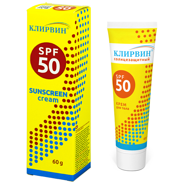 

КЛИРВИН КРЕМ Д/ТЕЛА СОЛНЦЕЗАЩИТНЫЙ SPF-50 60Г