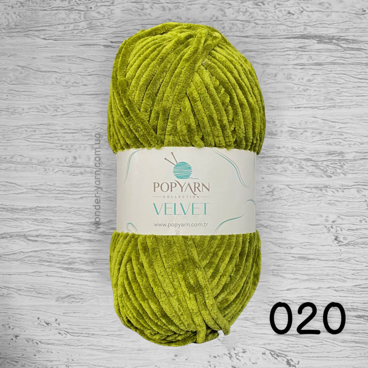 

Плюшевая пряжа PopYarn Velvet / ПопЯрн Вельвет. 20 хаки
