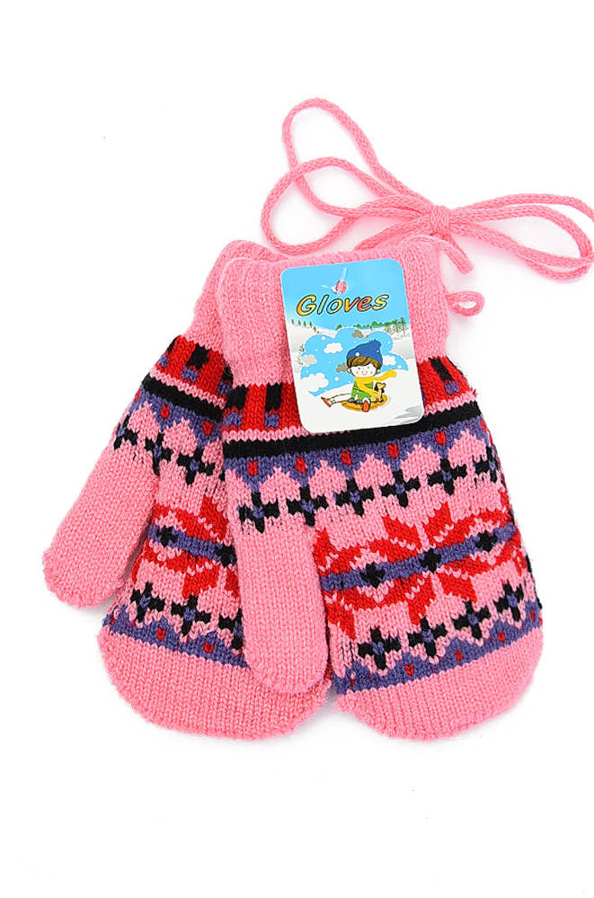 

Варежки детские девочка светло-розовые размер 3-4 года Gloves 140915M
