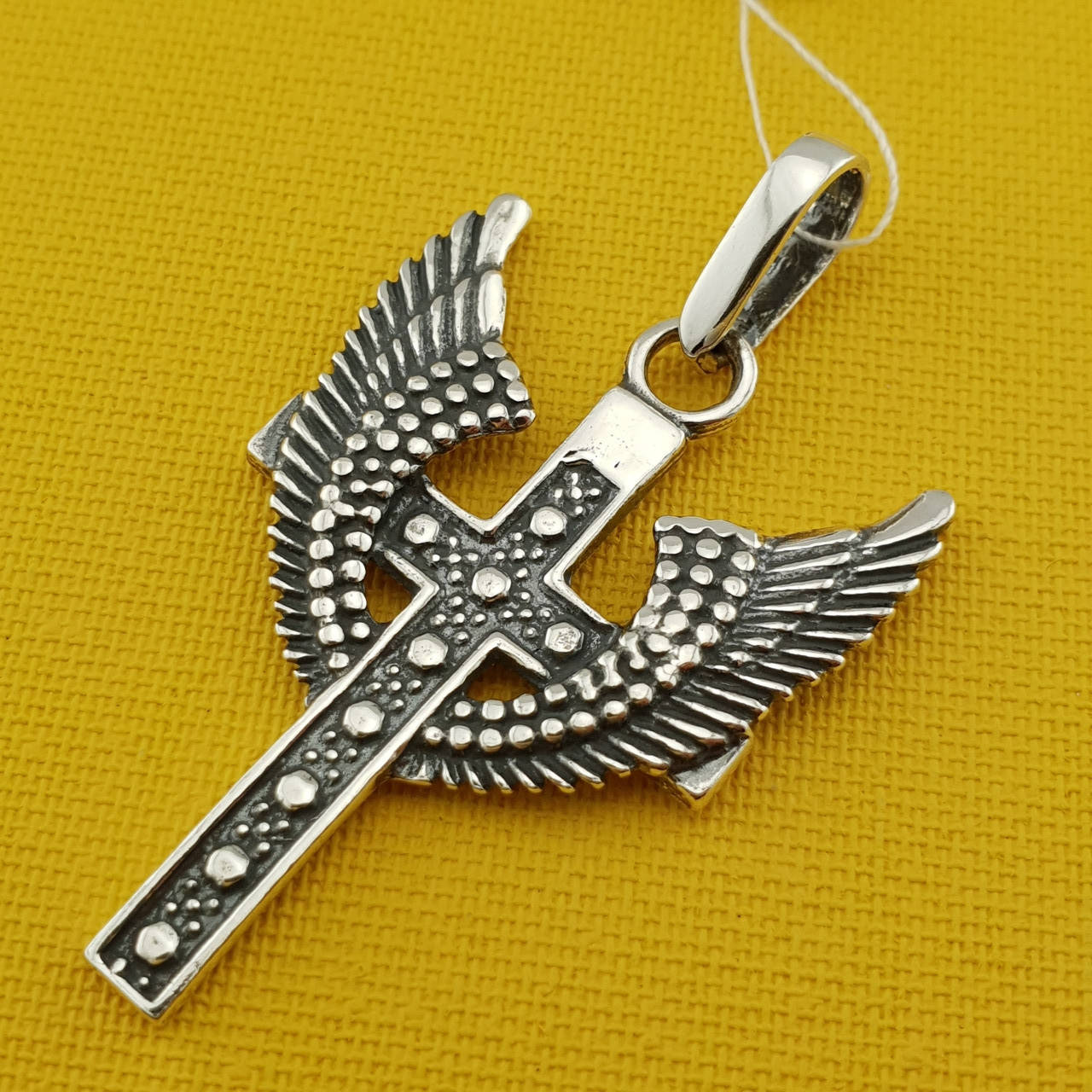 

Серебряный крест. Кулон с крыльями из серебра