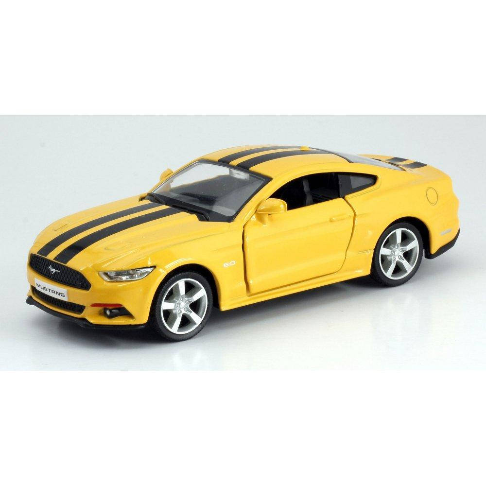 

Автомодель Uni-Fortune FORD MUSTANG 2015 желтая с полосками (554029C), Желтый