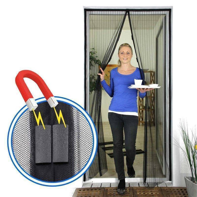 

Занавеска маскитная Magic Mesh 100*210 см, Магнитная штора для дверей, Антимоскитная дверная сетка на магнитах, Черный